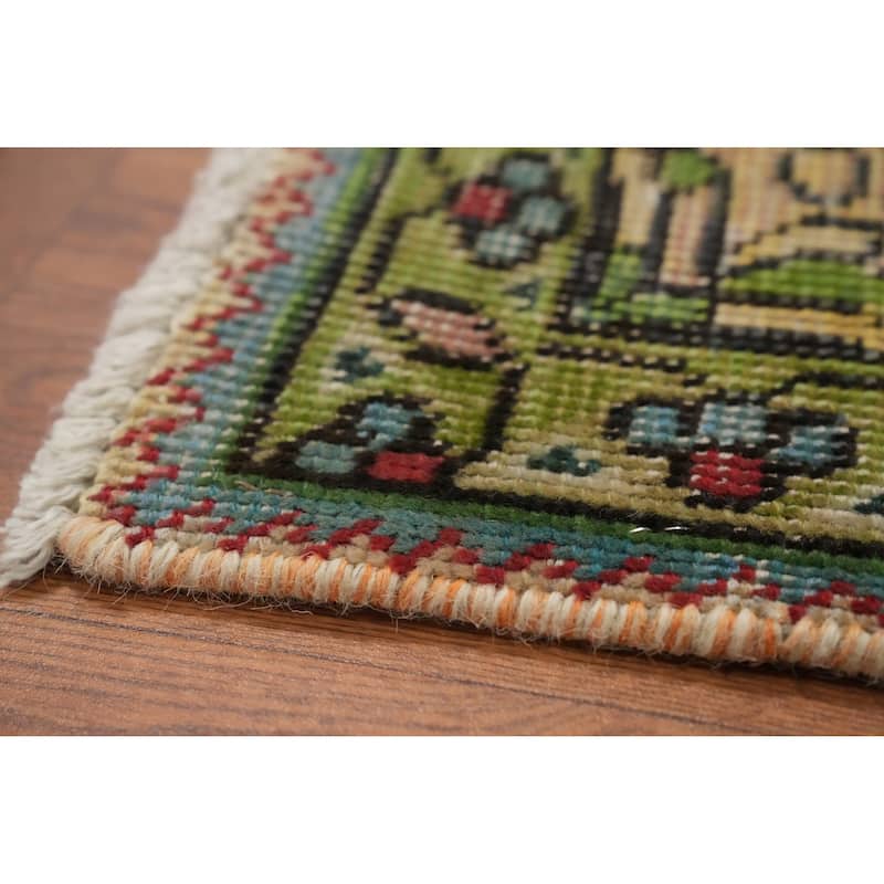 Hand Knotted Oriental 100% Wool Carpet Traditional Floral Red Tabriz Area Rug - 4' 10'' X 3' 2''