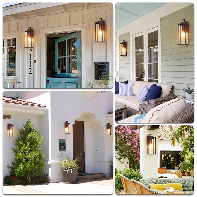 1- Light Outdoor Matte Black Wall Sconce Light