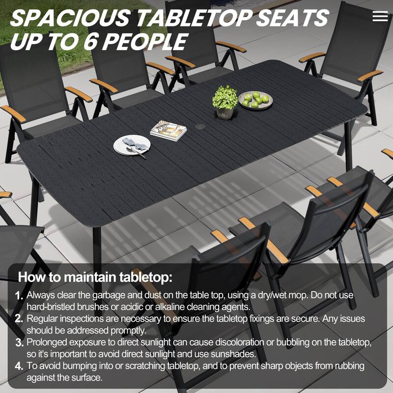 Outdoor 7/9-Piece Patio Dining Set Aluminum Dining Table and Folding Chairs