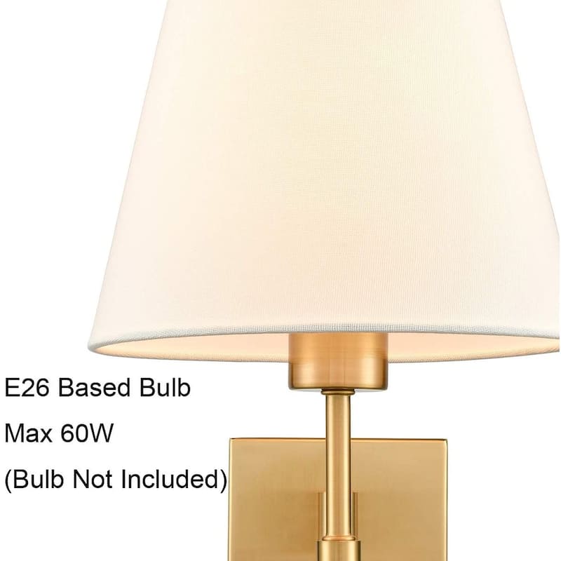 Udine Traditonal 2-Pack Plug in Wall Lights Fabric Shade Swing Arm Wall Lamps