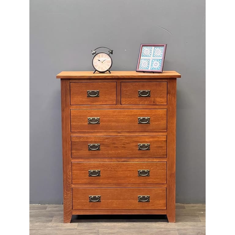 Mission 6 Drawer Tall Dresser - Walnut