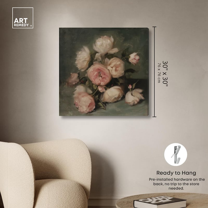 Roses in Shadow I Canvas by Art Remedy, Gallery Wrapped
