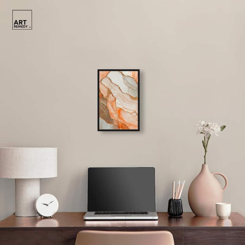 Peach Agate Flow Canvas by Art Remedy