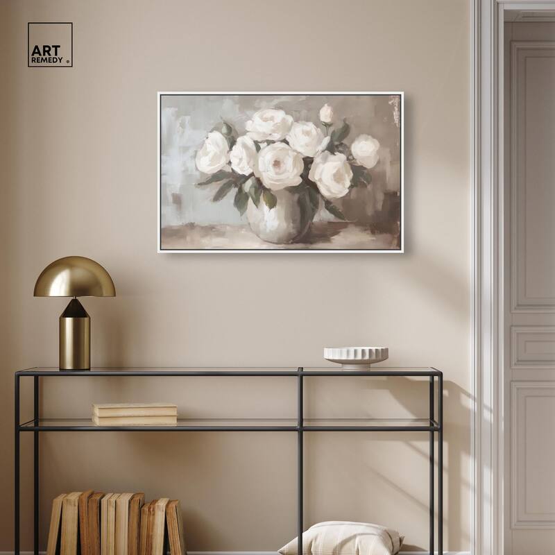 Creamy Cascade Cluster II Canvas by Art Remedy