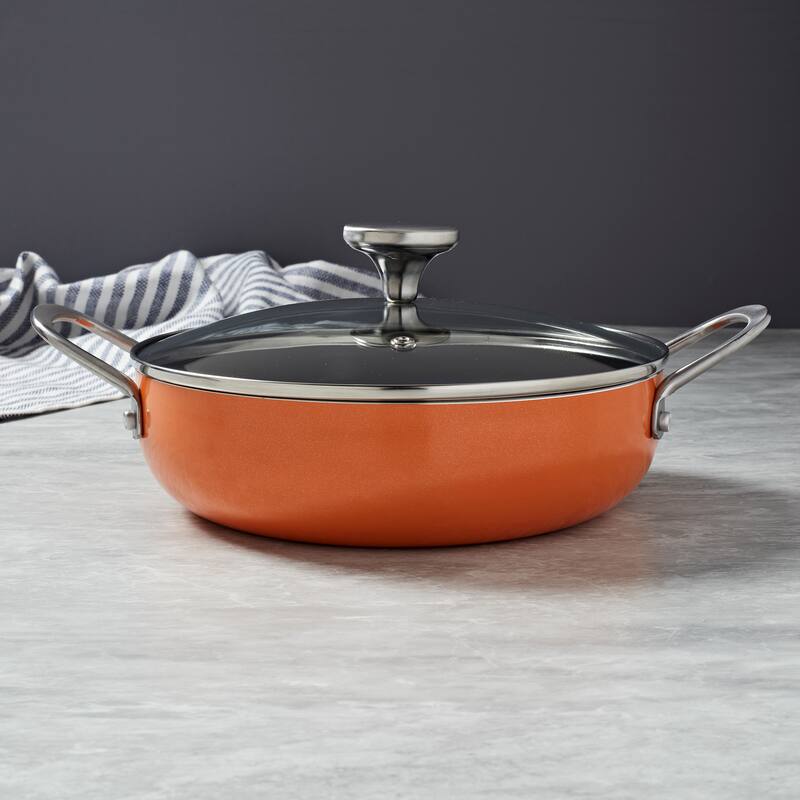 Infuse 3Qt Aluminum Caldero / Saute Pan Orange On Sale Bed Bath