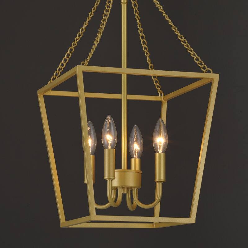 Acroma - 4 Light Dimmable Lantern Geometric Chandelier - N/A