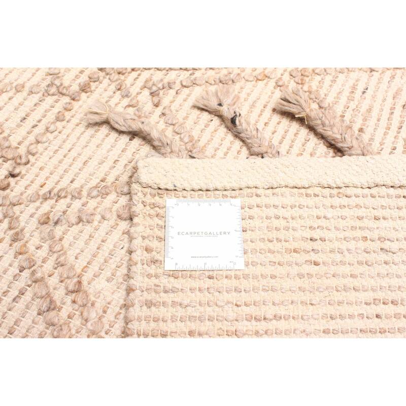 ECARPETGALLERY Braid weave Sienna Beige Wool Rug - 5'1 x 7'1