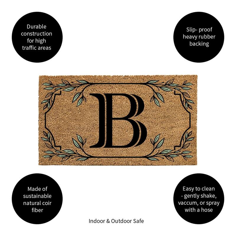 28 in. x 16 in. Monogram Coir Mat, Letter "B"
