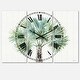 preview thumbnail 2 of 4, Designart 'Mixed Botanical Greens palms III' Cottage 3 Panels Oversized Wall CLock - 36 in. wide x 28 in. high - 3 panels