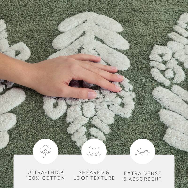 Becky Cameron 100% Cotton Floral Patterned Bath Mat