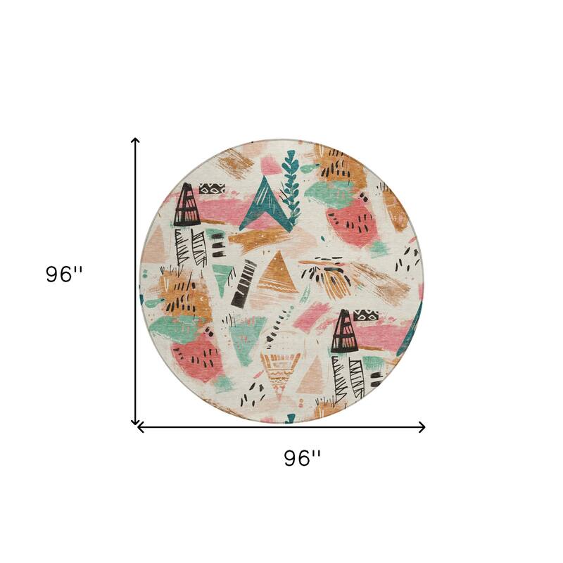 HomeRoots Abstract Transitional Rectangle Outdoor Rug