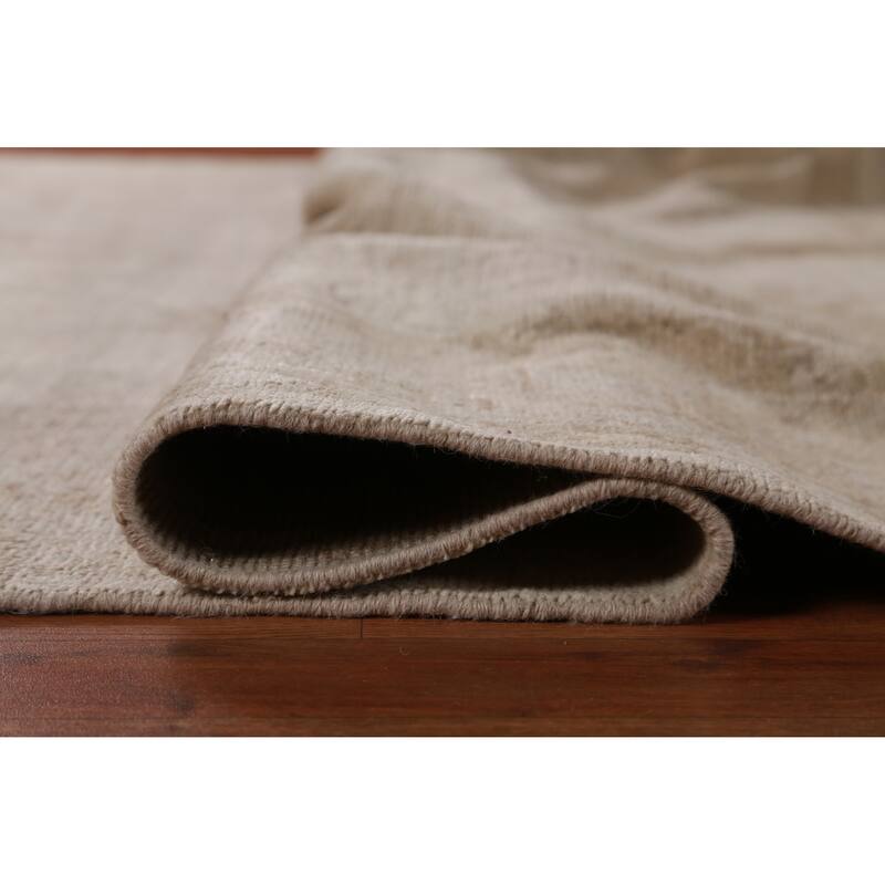 Hand Knotted Oriental 100% Wool Carpet Transitional All-Over Beige & Ivories Oushak Area Rug - 9' 10'' X 7' 8''