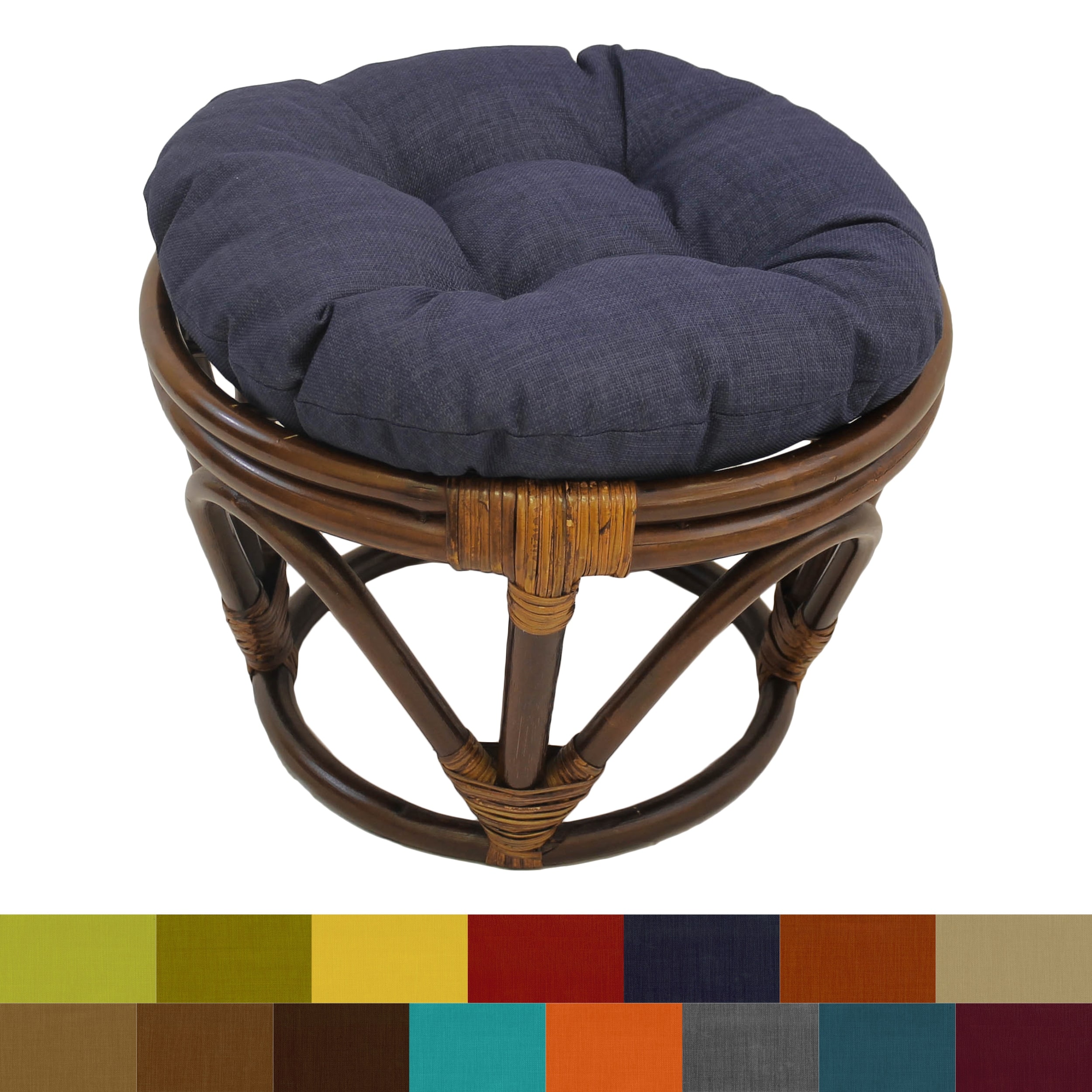 International Caravan Rattan Footsool with Tapestry Cushion International Caravan Rattan Footsool with Tapestry Cushion