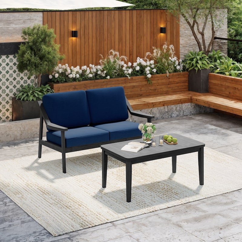 Outdoor Patio Wood Bistro Set/Loveseat Set