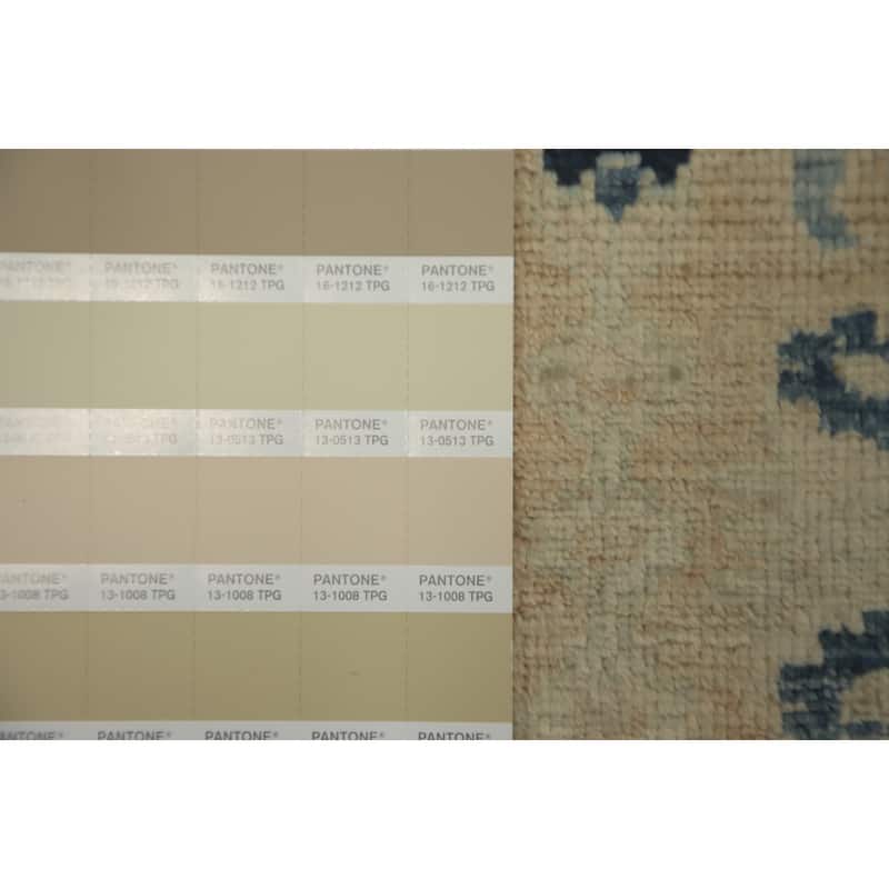 Hand Knotted Traditional Wool Blue Floral Area Rug - 9' 7'' X 8' 2''
