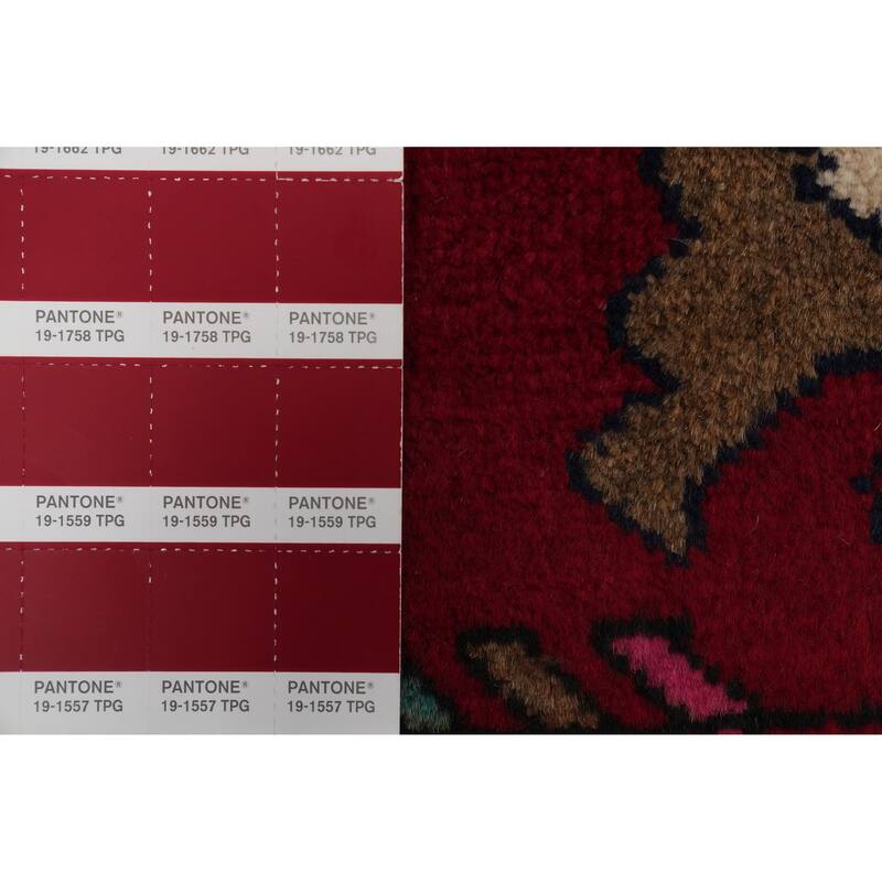 Hand Knotted Oriental 100% Wool Carpet Traditional Tribal Red Shiraz Area Rug - 6' 11'' X 4' 3''
