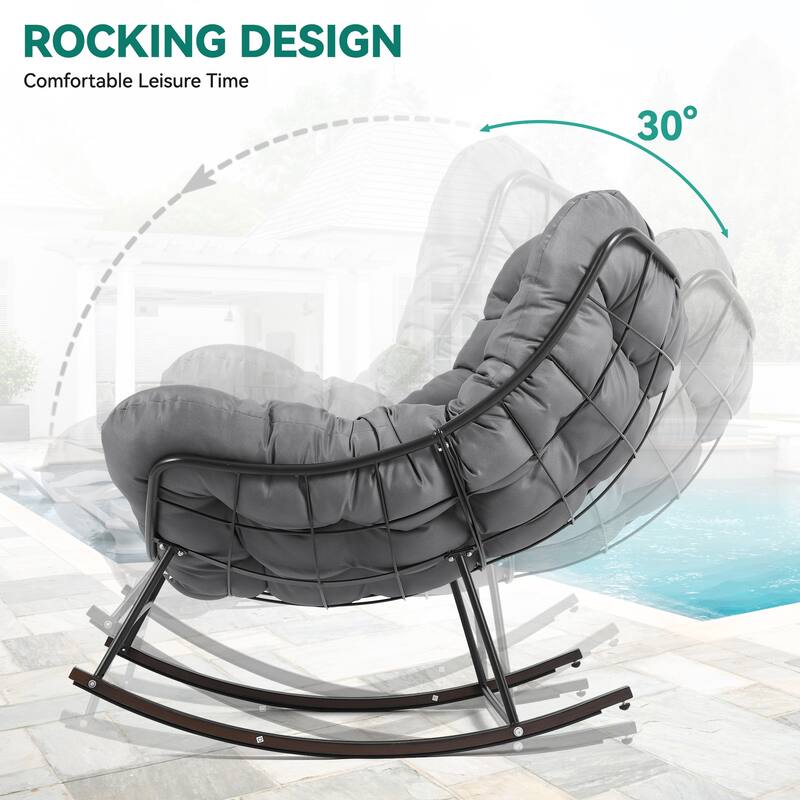 Moasis Outdoor Rocking Chair with Cushion