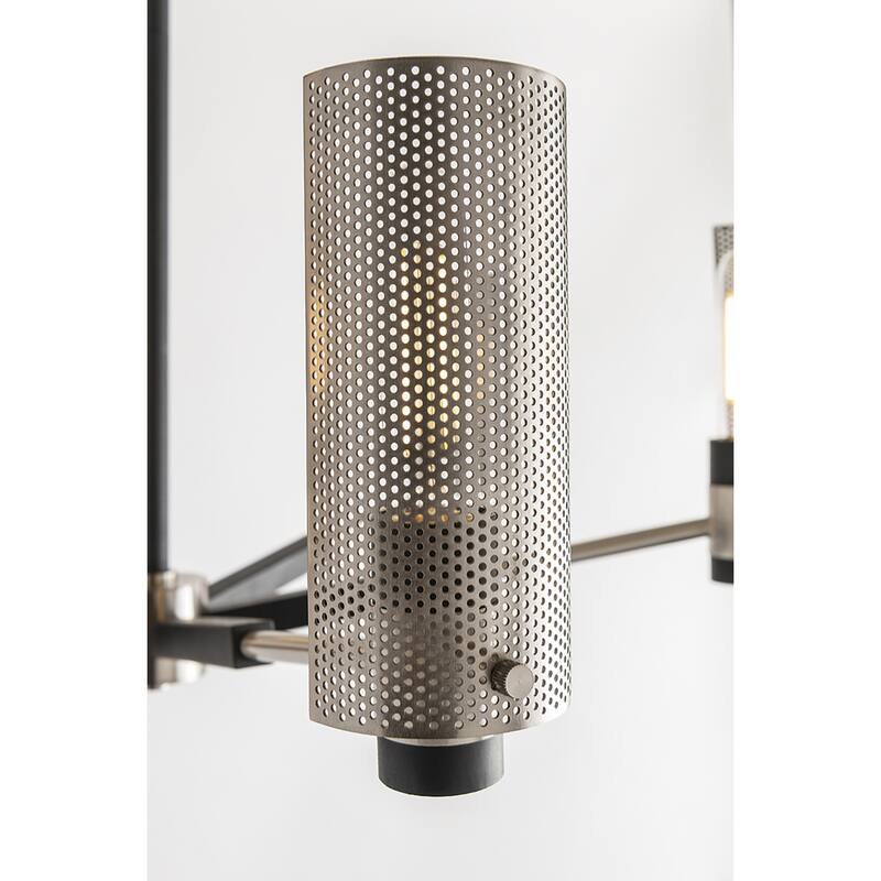 Pilsen 6-light Carbide Black with Satin Nickel Accents Pendant