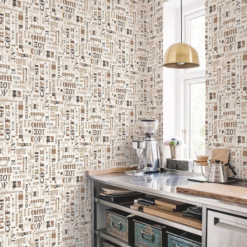 Galerie Wallcoverings Kitchen Recipes Coffee and Tea Vinyl on Non-woven Matte Wallpaper Roll