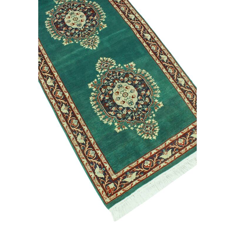 Pak-Persian Ed Green/Ivory Runner - 2'8" x 9'11"