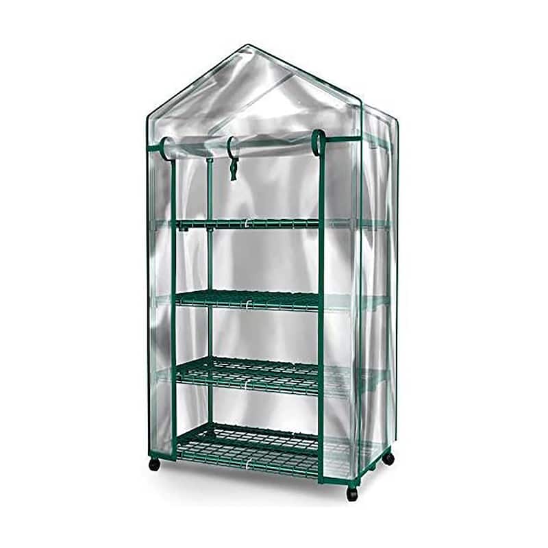 Mini Greenhouse 4 Tiers Indoor Outdoor Greenhouse with wheels,Use in