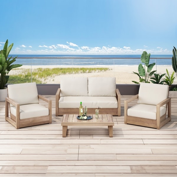 Westchester 4-piece Acacia Patio Chat Set by Christopher Knight