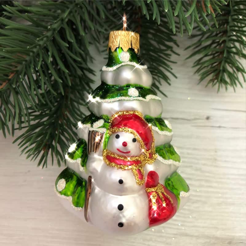 STP Goods Snowman Glass Christmas Tree Ornament - Made In Ukraine