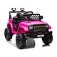 preview thumbnail 6 of 34, 12V Kids Electric Ride On Truck with Remote Control Rose Red