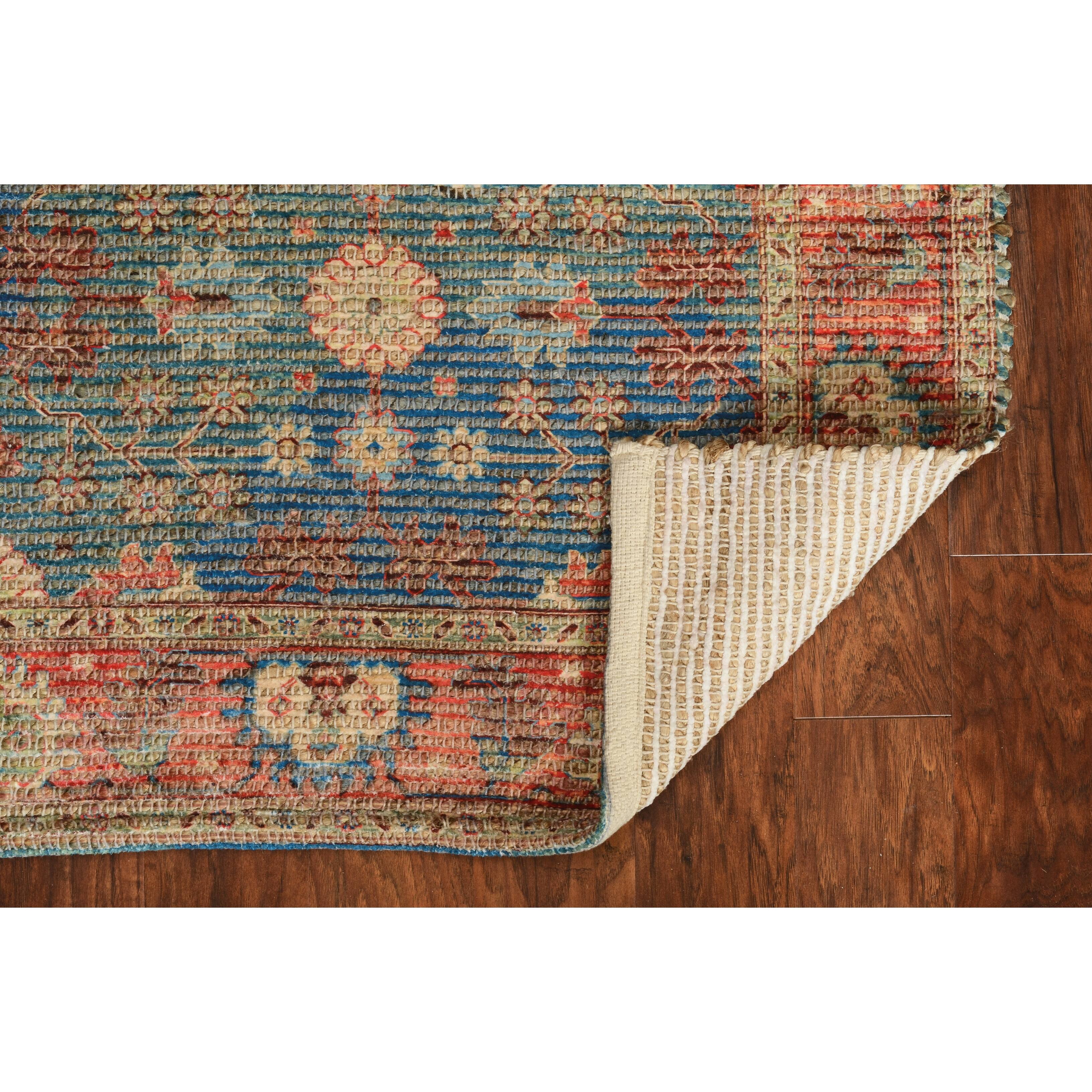 The Curated Nomad Lamartine Handwoven Jute Blue/ Red Traditions Area