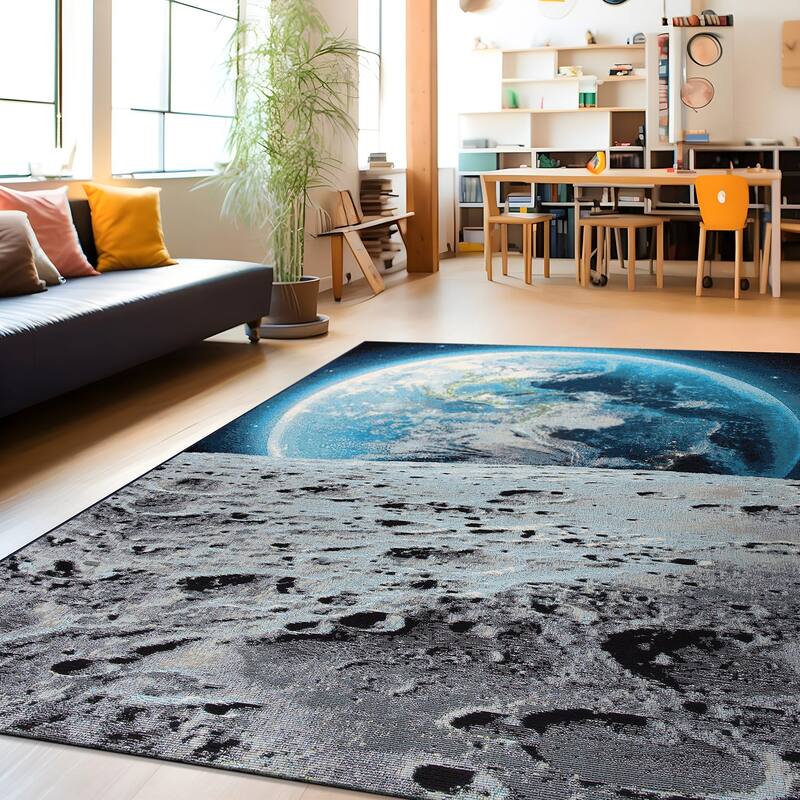 World Rug Gallery Galaxy Collection Adventure Moon Indoor/Outdoor Area Rug