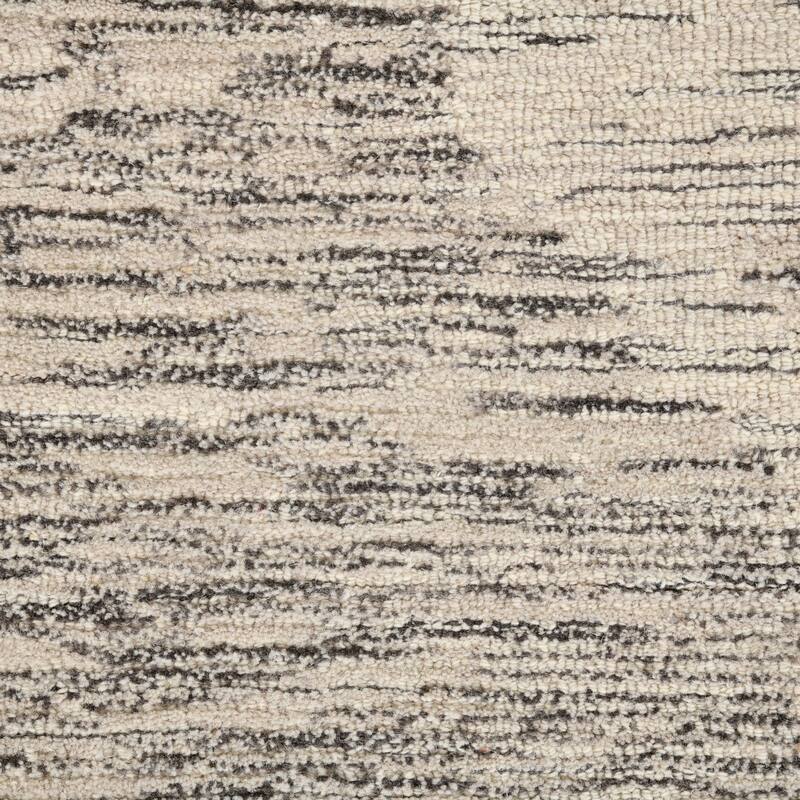 Mohave Ivory and Charcoal Abstract Hand-Hooked Area Rug 2' x 3'