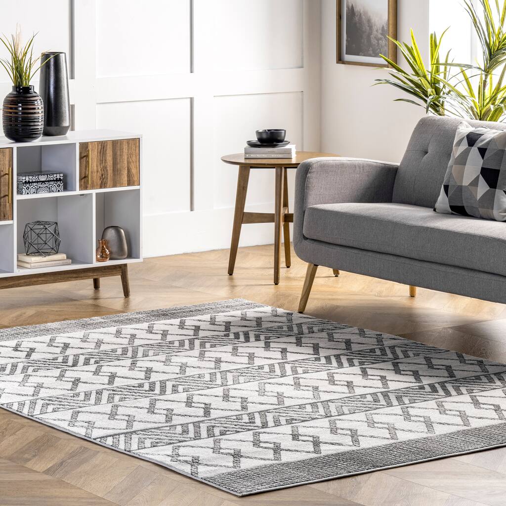 Nuloom Jenna Banded Geometric Area Rug - Overstock - 33423241