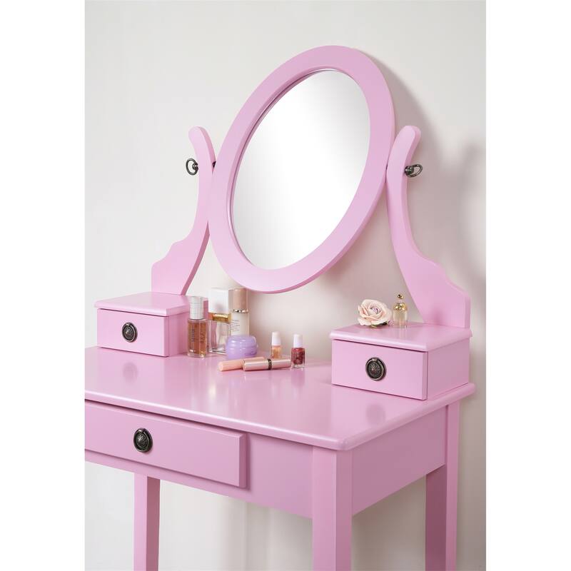 Makeup Vanity Table and Stool Set