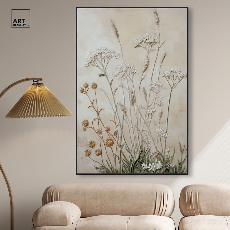 Plaster Petal Panorama Canvas by Art Remedy