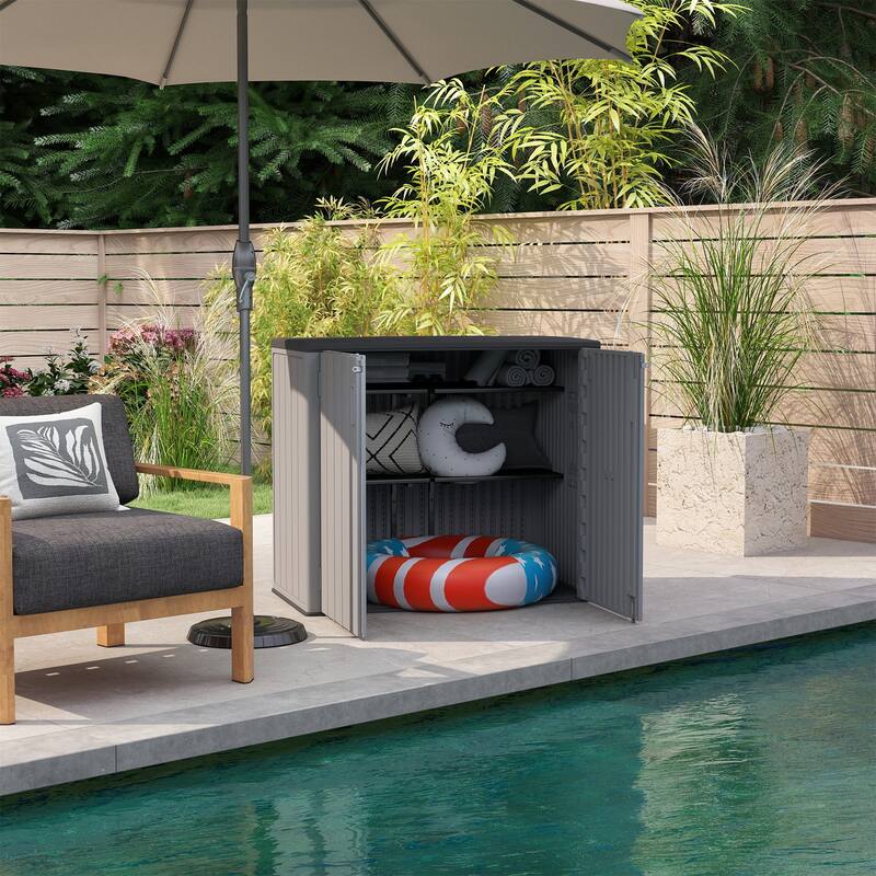 45-880 Gal. Outdoor Resin Deck Box Storage Shed for Garden,Patios,Backyards,Tools