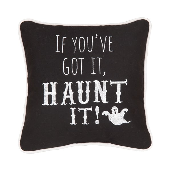 slide 2 of 4, Haunt It Embroidered 10x10 Throw Decorative Accent Throw Pillow Specialty - Black