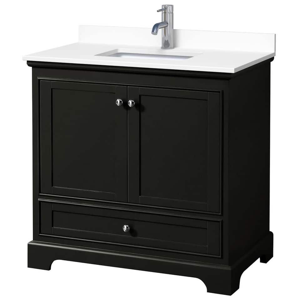 Wyndham Collection Deborah 36" Free Standing Single Basin Vanity Set