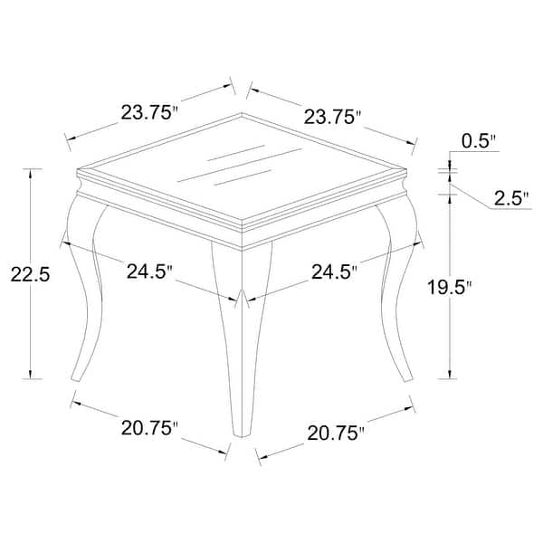 dimension image slide 1 of 2, Carone Modern Classics Square End Table Chrome