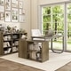 preview thumbnail 42 of 62, L-shaped executive desk With 3 Drawers for Home and Office