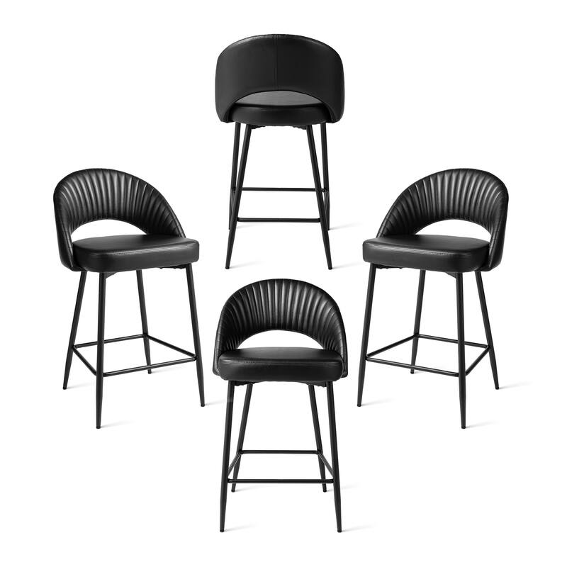 Glitzhome Set of 2 41"H Modern Tapered Leg Counter or High Bar Stools