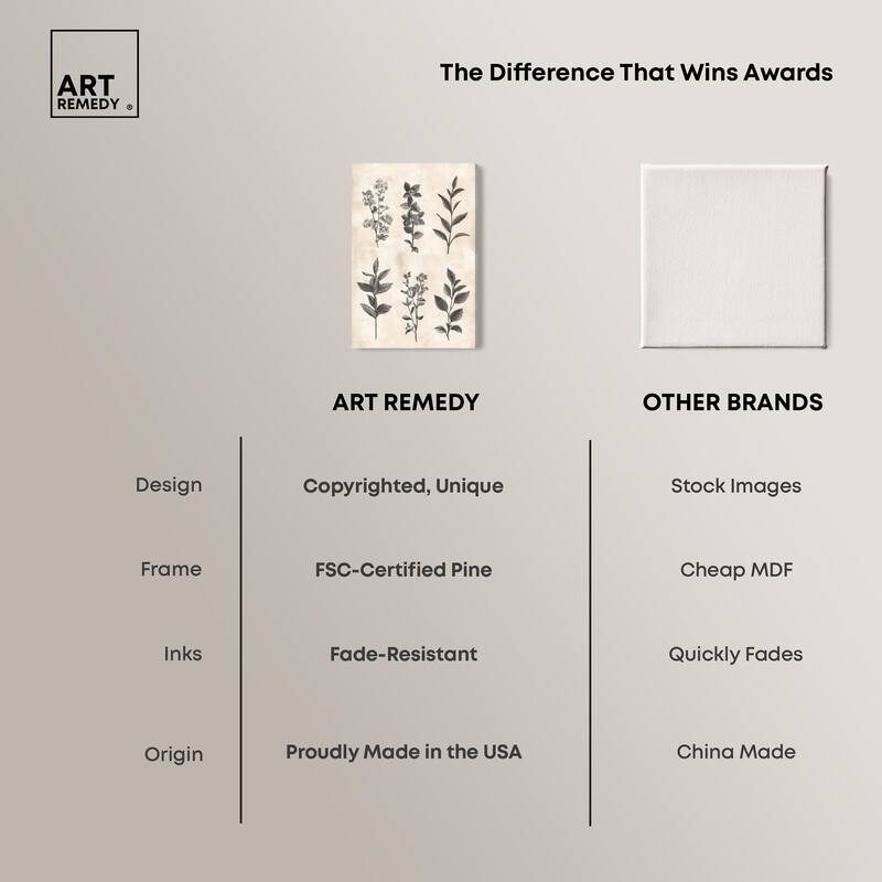 Sepia Stems Canvas by Art Remedy, Gallery Wrapped