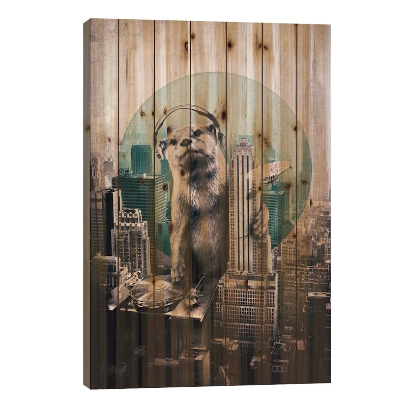 DJ Print On Wood by Ali Gulec - Multi-Color - 40x26x1.5