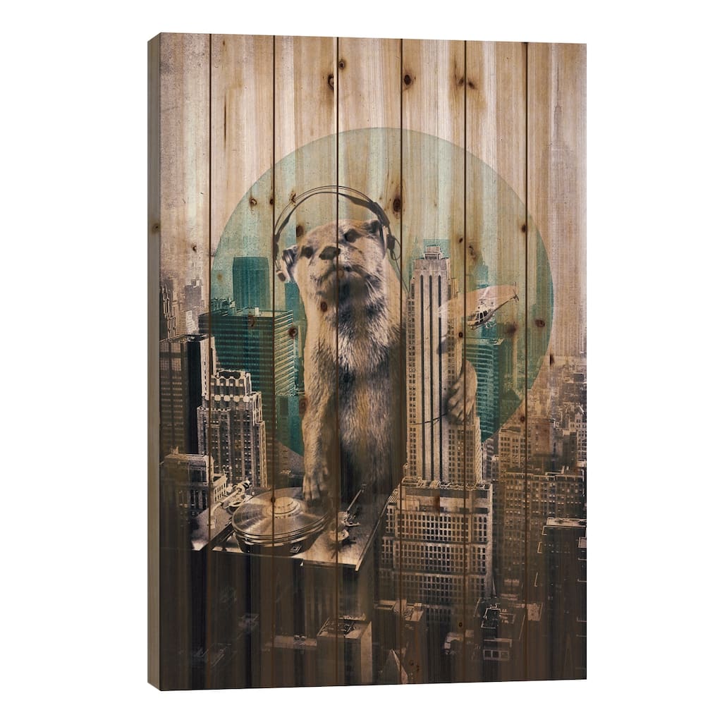 DJ Print On Wood by Ali Gulec - Multi-Color
