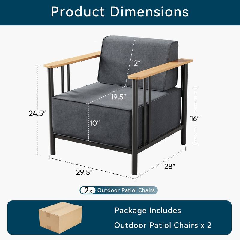 Outdoor Patio Funiture Set with Extra-Thick Seat cushion