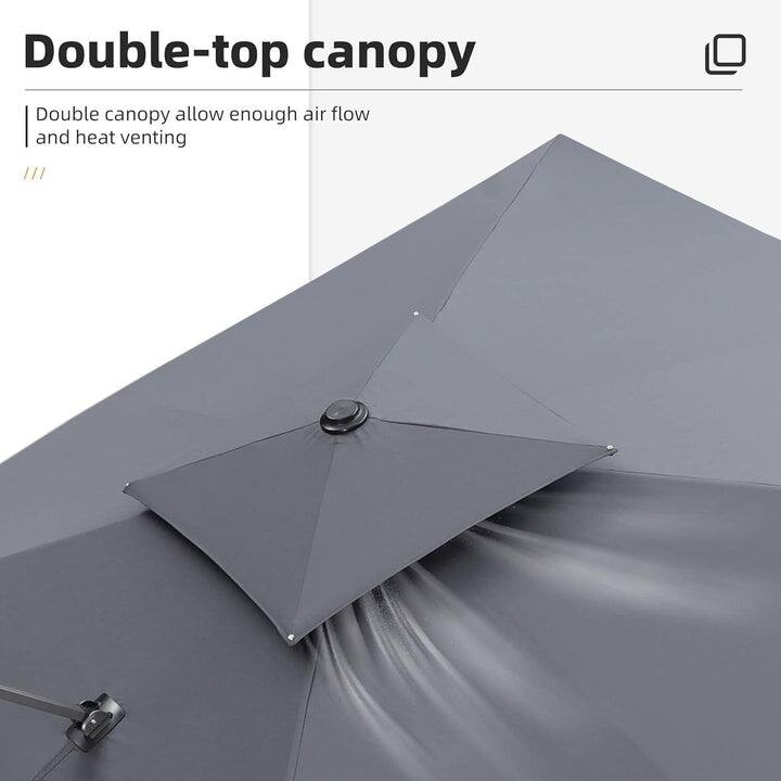 PURPLE LEAF Patio Cantilever Umbrella with 360 Degree Rotation