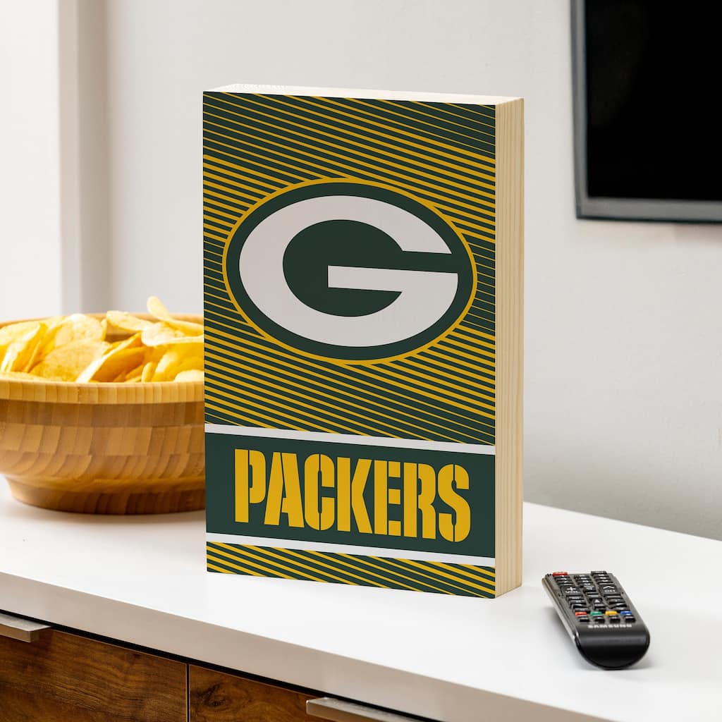 Green Bay Packers Wooden Tabletop Mantel Shelf Sign
