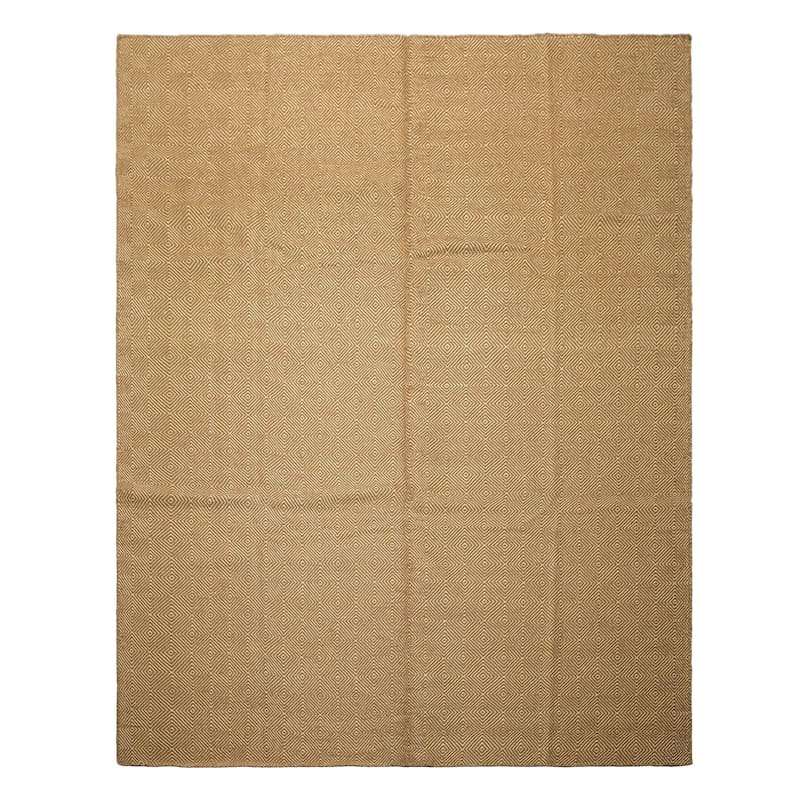 8x10 Hand Woven Wool Gold Kilim Modern & Contemporary Flatweave Rug - 8' x 10' - 8' x 10'