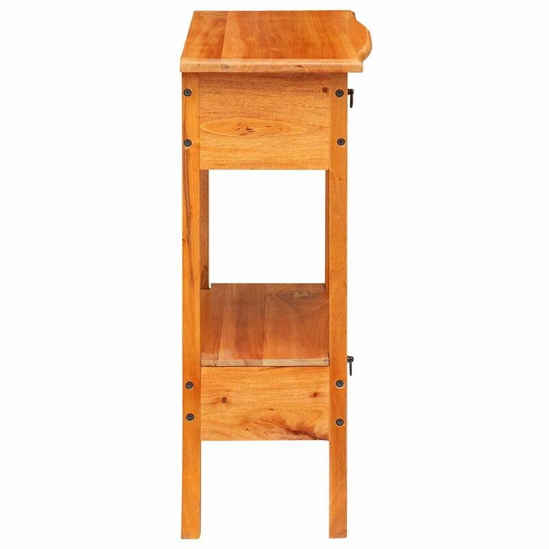 vidaXL Console Table with Drawer Natural 19.88 x 11.81 x 29.72 in - 19.88 x 11.81 x 29.72 in