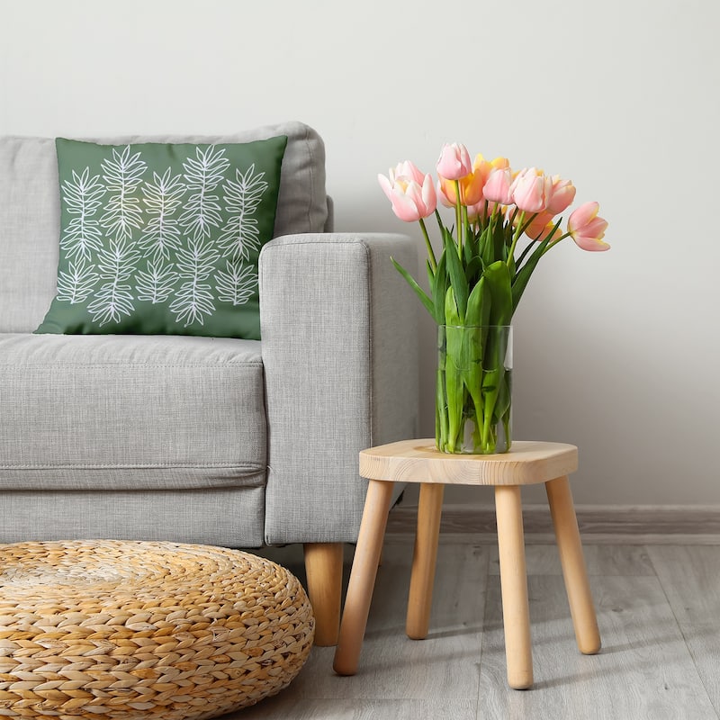 Leafy Branch Decorative Throw Pillow