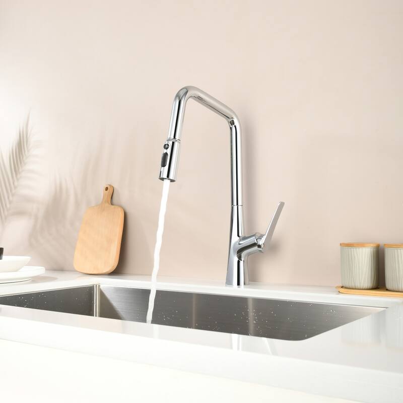 Professional Kitchen Faucet - 3 Function 360 Sprayer, One Touch Switching & Fast Connect​